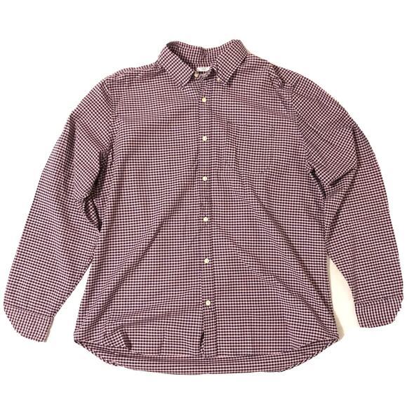 Gap long sleeve Shirt XL Button Front red black Checked Cotton Blend Casual. - Picture 1 of 6